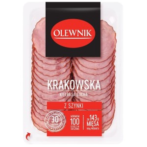 OLEWNIK KIEŁBASA KRAKOWSKA SUCHA Z SZYNKI PLASTRY 80G