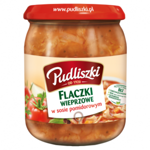 PUDLISZKI FLACZKI WIEPRZOWE W SOSIE POMIDOROWYM 450G/4SZT