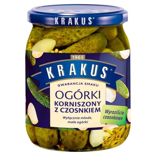 KRAKUS OGÓRKI KORNISZONE Z CZOSNKIEM 500G.jpg